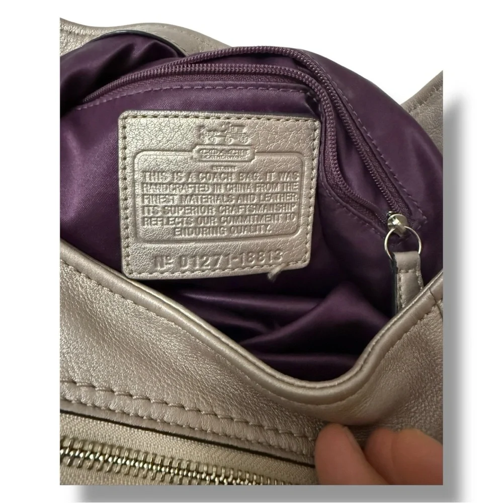 Coach Metallic Leather Hobo Bag - Picture 8 of 10